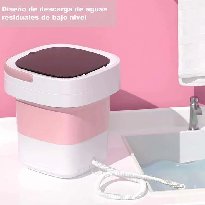 MINI LAVADORA PLEGABLE PORTÃ¡TIL AZUL LUZ ANTIBACTERIAL 12L grado b