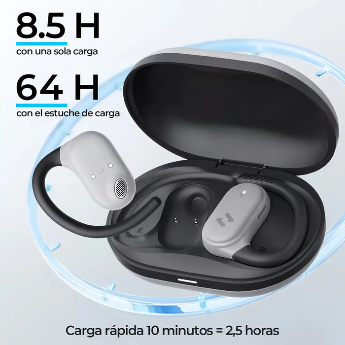 AUDÃ­FONOS HAVIT OWSFIT 02A OPEN-EAR INALÃ¡MBRICOS BLUETOOTH 5.4 PARA DEPORTE CON MICRÃ³FONO Y BATERÃ­A DE 64H GRIS GRADO A
