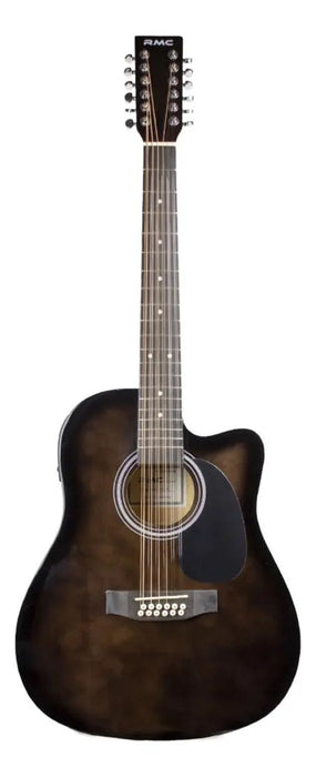 GUITARRA ACÍºSTICA 12 CUERDAS RMC DOCEROLA DIESTROS NEGRO BARNIZADO NEGRO SWAMP DIESTRO GRADO B