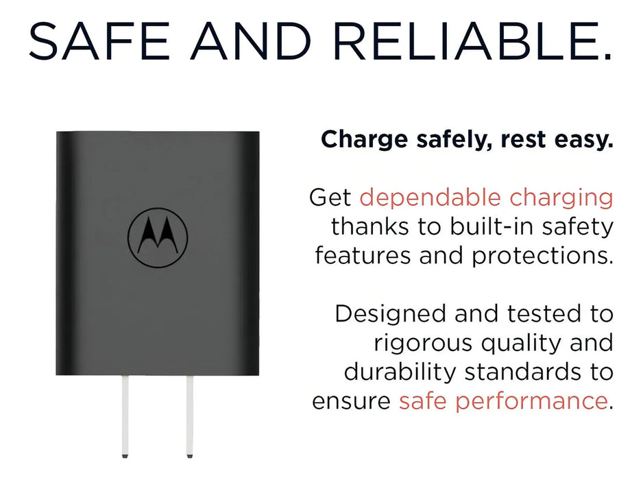 Cargador Motorola Turbo Power 20w Sin Cable Entrada Usb Grado A