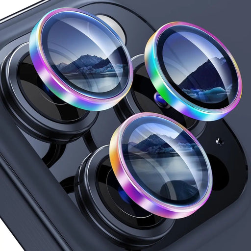Aros Mica Premium Protector Lente Camara Para iPhone 14 PRO MAX Color Tornasol   GRADO A - TiendaKomet México