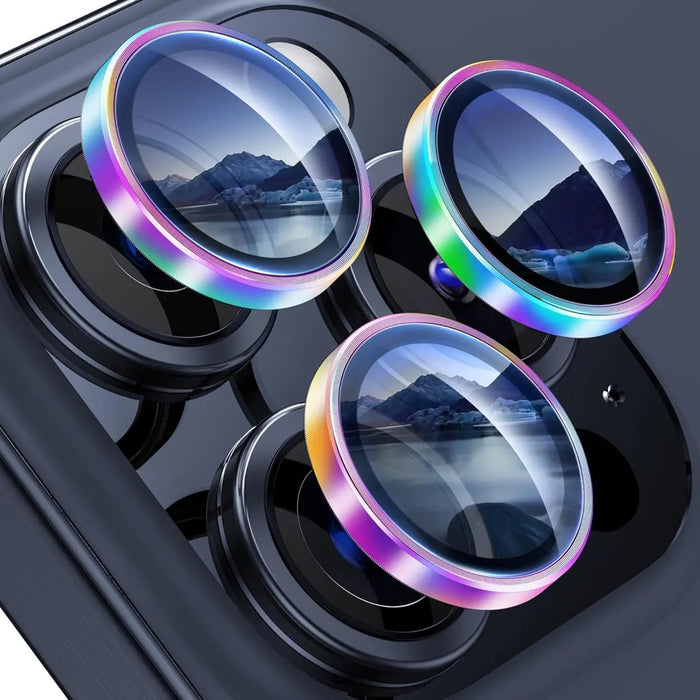 Aros Mica Premium Protector Lente Camara Para iPhone 14 PRO MAX Color Tornasol   GRADO A