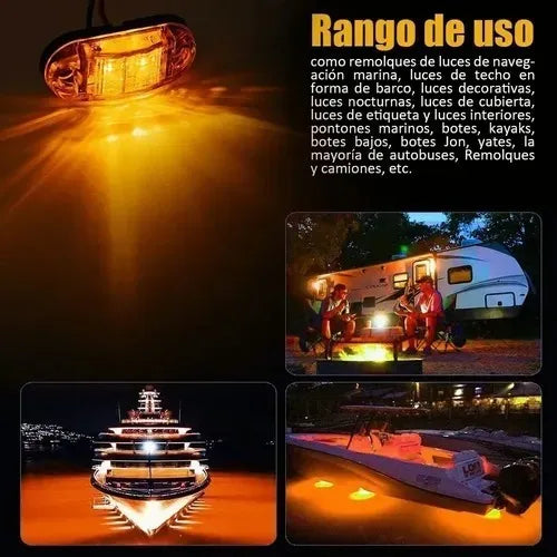 Paquete de 10 Luces Laterales LED de Marcador, Ámbar de 12V 9293