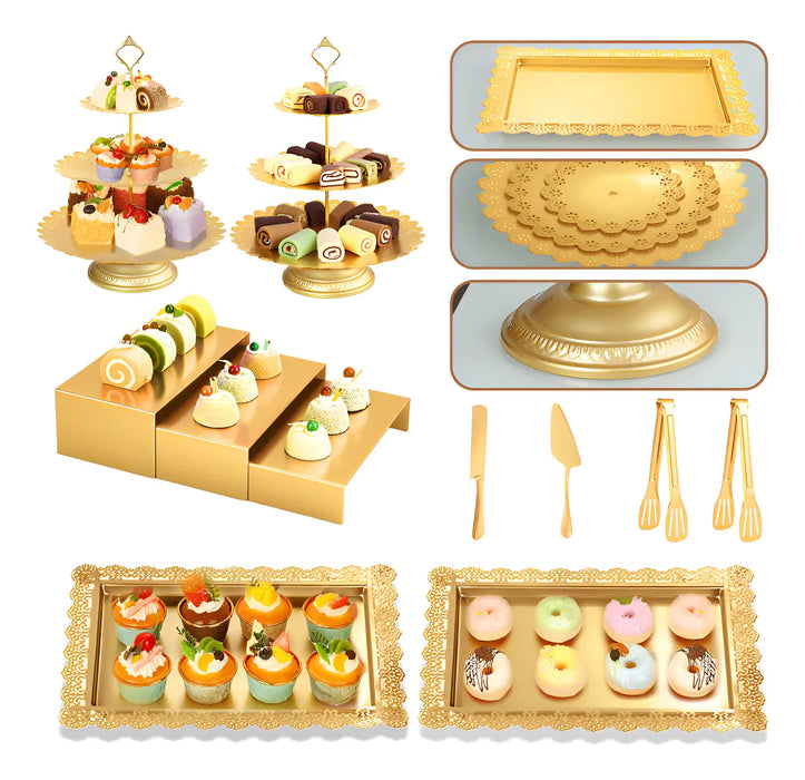 11 PZS BASE METAL PARA PASTELES Y POSTRES EN  GRADO B