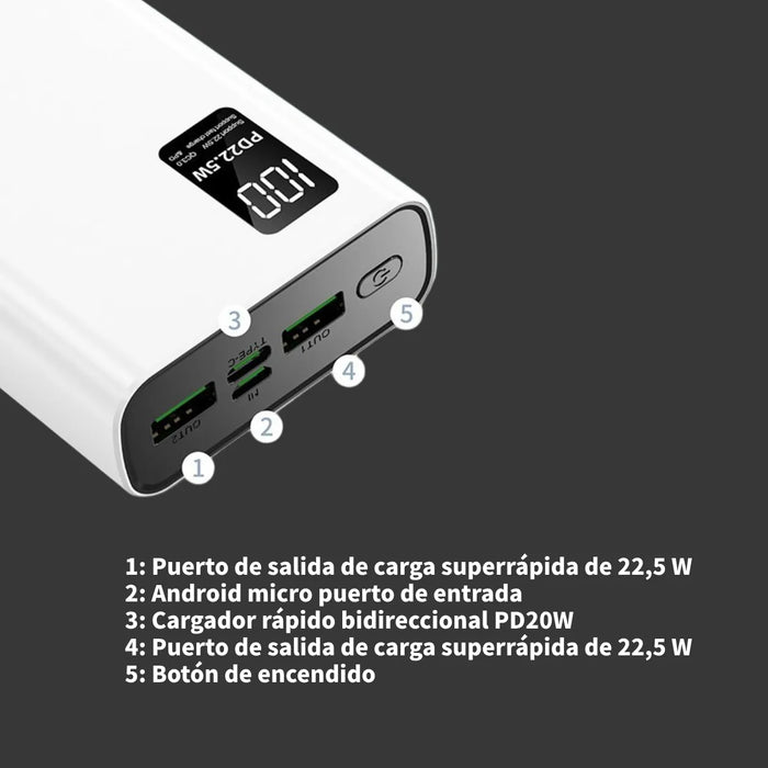 Power Bank 20000mah Bateria Portatil 22.5w Carga Rapida Grado B