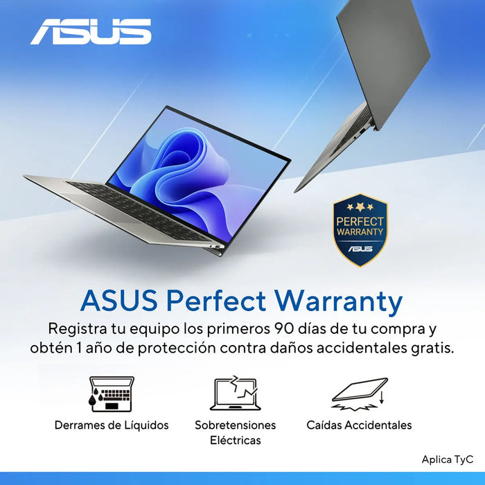 LAPTOP ASUS ZENBOOK 14 UX34 INTEL CORE ULTRA 5 16GB 512GB PLATEADO GRADO A