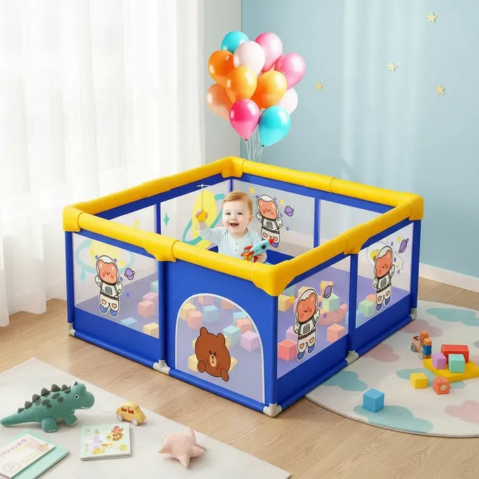 PARQUE INFANTIL PARA BEBÉS DE 1,2 X 1,2 M, AZUL REFORZADO AZUL GRADO B