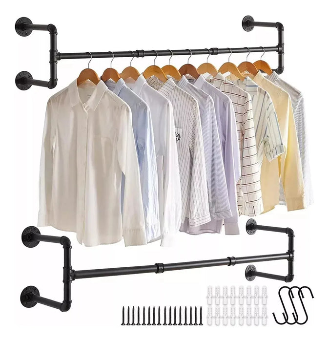 117cm Perchero De Pared Estante De Metal Para Ropa Multiusos Grado B