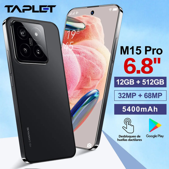DUAL SIM M15 PRO 12GB+512GB TAPLET 2025 ÃŠLTIMAS EL PRECIO MÁS BARATO SOPORTA RED 5G CELULAR ANDROID 14 NEGRO GRADO B