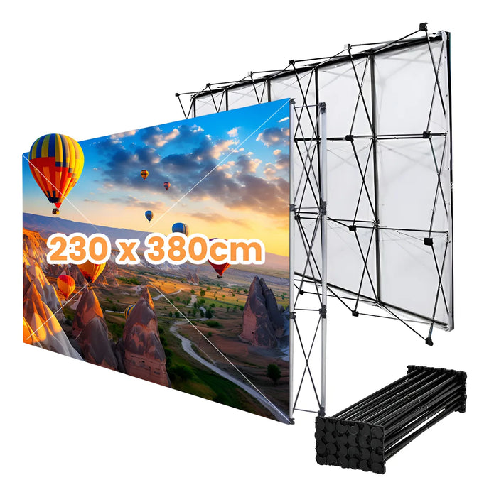 Banner Publicitario Plegable Telinida Hierro 230x380cm Portátil Exterior Grado B