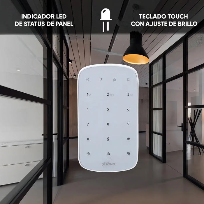 TECLADO INALAMBRICO INTERIOR TOUCH PARA ALARMA DAHUA BLANCO GRADO B