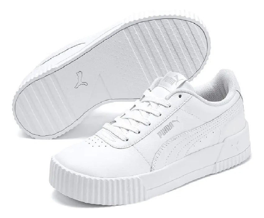 PUMA 37032502 CARINA ZAPATILLAS PARA MUJER, PUMA BLANCO/PUMA SILVER, 26.0 M MX/9.5 US GRADO B