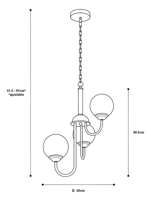 Lmpara Colgante Moderna Lumimexico 224242  Negra E27 40w 3 Luces