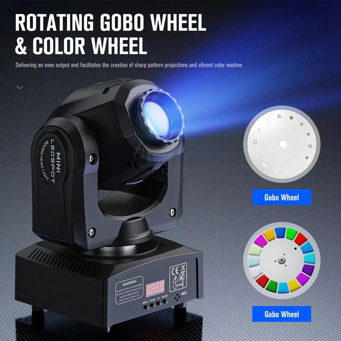 100W LUZ DJ CABEZAL MÓVIL CON HAZ DE PATRÓN + LUZ BLANCA GRADO B