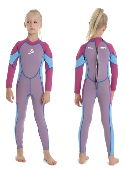 Traje De Neopreno Wetsuit Sea Kids Para Niña Lila Rosa 2.5mm 10Y GRADO B