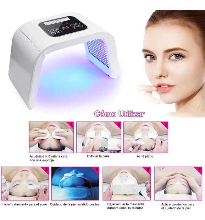 Máscara de Belleza LED Plegable de 7 Colores para Cuidado Facial | Grado A ✨