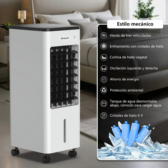 Climatizador Evaporativo Portátil Censtech | Control Remoto | 4 Modos y 3 Velocidades | Oscilación | Blanco | Grado B ✨