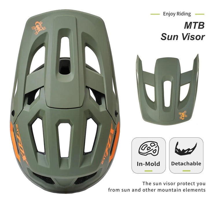 CASCO PARA BICICLETA DE MONTAÑA Y CICLISMO COLOR ARMY GREEN TALLA L 54-59CM GRADO B