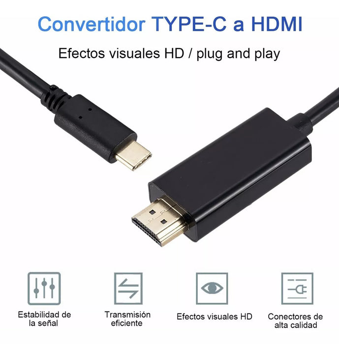 CABLE ADAPTADOR USB TIPO C A HDMI 4K 60HZ DE 1.8M