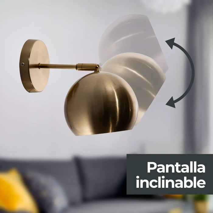 LAMPARA DE PARED LATON VANITY DE BANO 40W E27 1 LUZ GRADO B