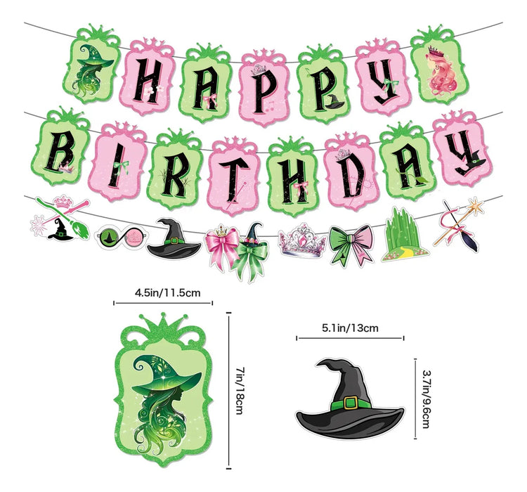 Kit Fiesta Wicked Glinda Elphaba Globos Cumpleaños Decoracion