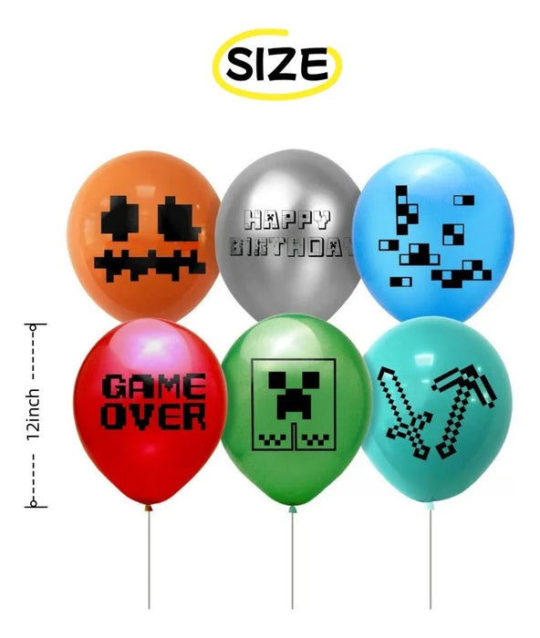 Globos De Cumpleaños Decoracion Minecraft Fiesta Tematica 2 grado B