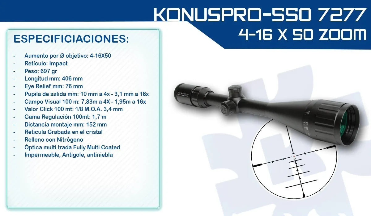 Mira Optica Rifle Konus 7277 4 16x50