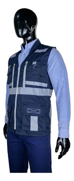 Chaleco Reflectante Bultex Zacatecas 6 Bandas Seguridad Azul Marino Extra Grande GRADO B