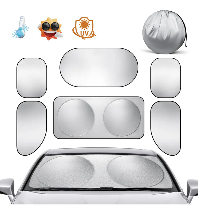 KIT DE PARASOLES PARA VENTANILLA DE AUTO 6 PIEZAS