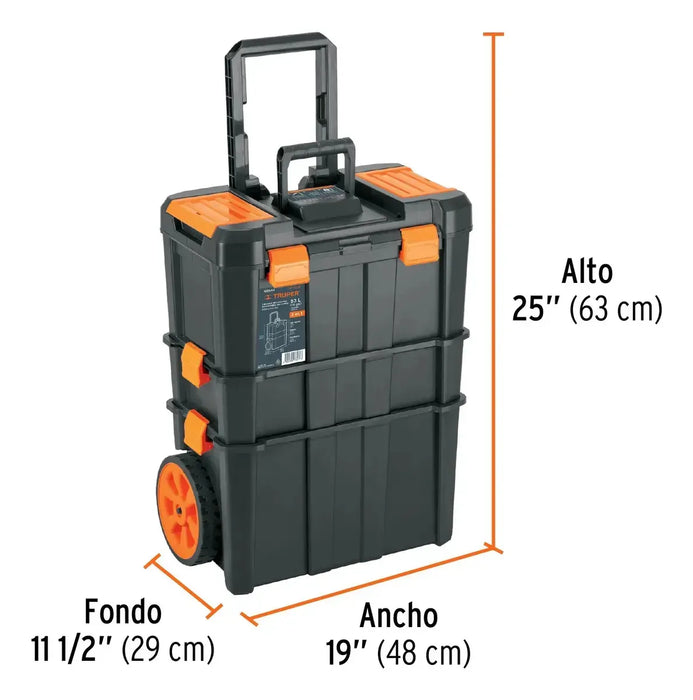 Caja para Herramientas 3 en 1 Desmontable Truper CHP-1925R 19x25 Pulgadas | Color Negro | Grado B