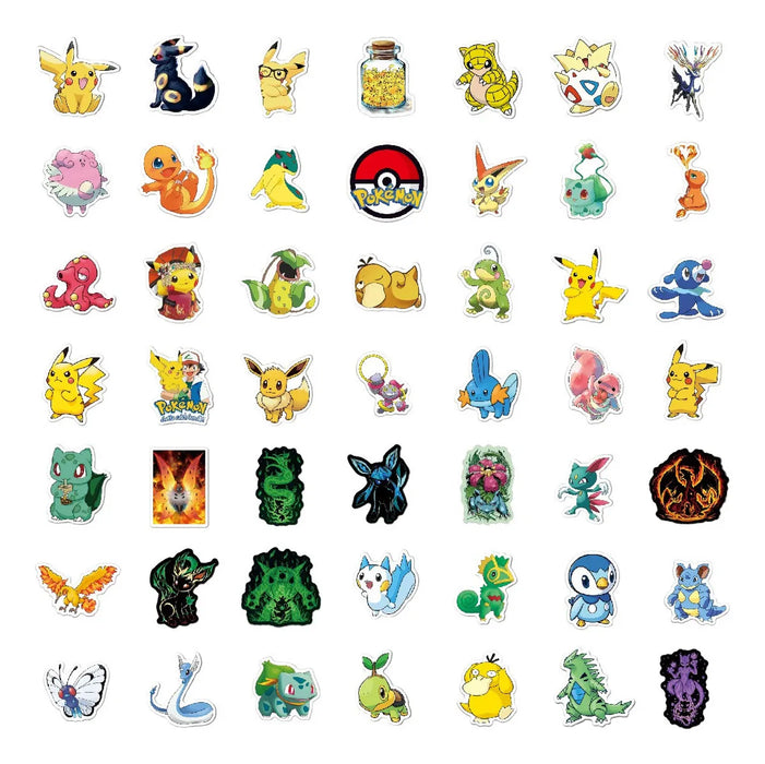 100 Stickers Pokemon impermeables pegatinas pvc calcomanias