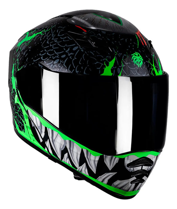 CASCO KOV ESTELAR TROLL NEGRO Y VERDE FLUORESCENTE TALLA XL GRADO A