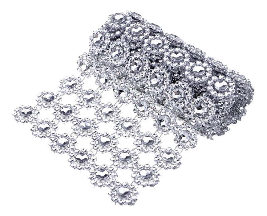 1 yarda flor diamante malla cinta cinta rollo cristal5854