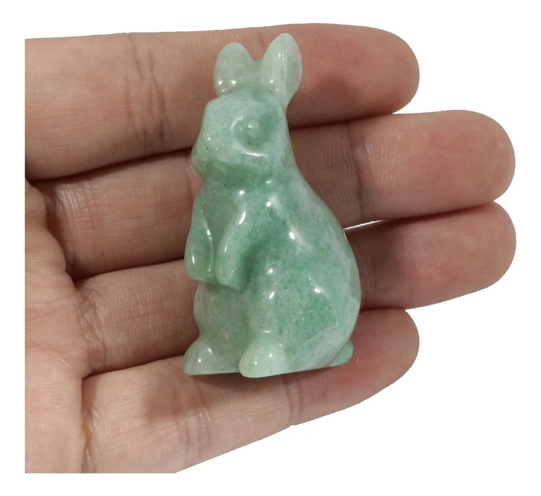 Figura Decorativa De 2 In Esculpida A Mano Color Green Aventurine 10545