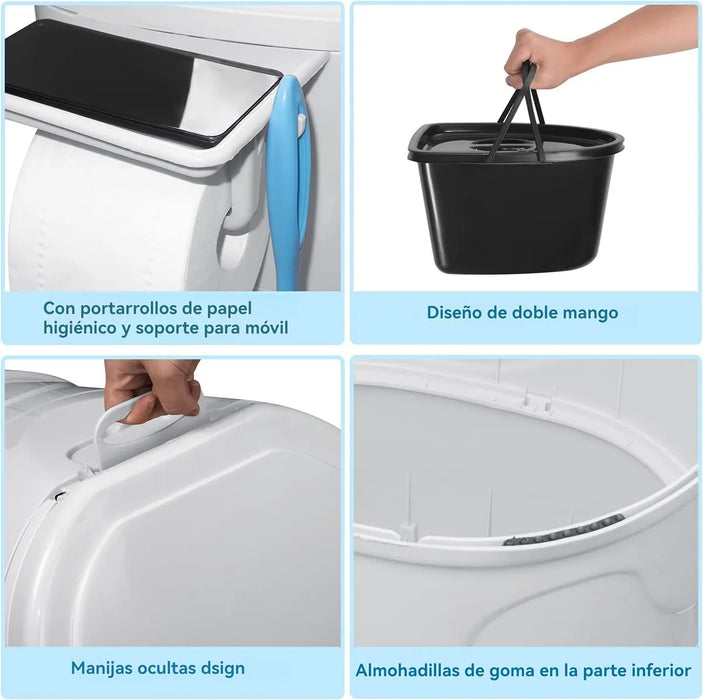 Baño Portatil Inodoro Para Camping Y Hogar Con Dos Barriles GRADO B