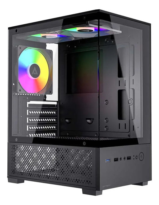GABINETE ACTECK PANORAK GC600 RGB M-ATX AC-943826 NEGRO GRADO B