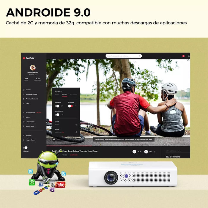proyector profesional 4k hd android wifi dlp 1080p 18000 lm 3260