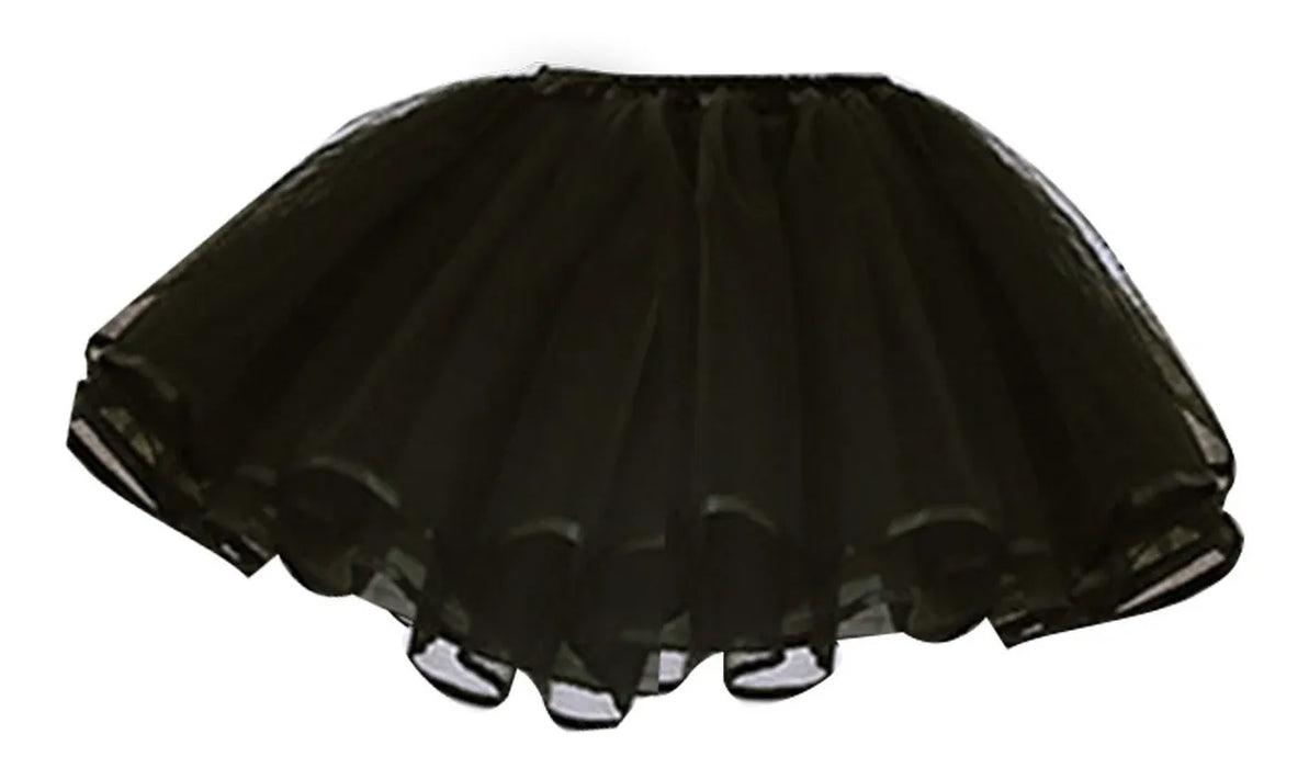 Enagua sin capucha para niña falda de crinolina con flores negro talla s