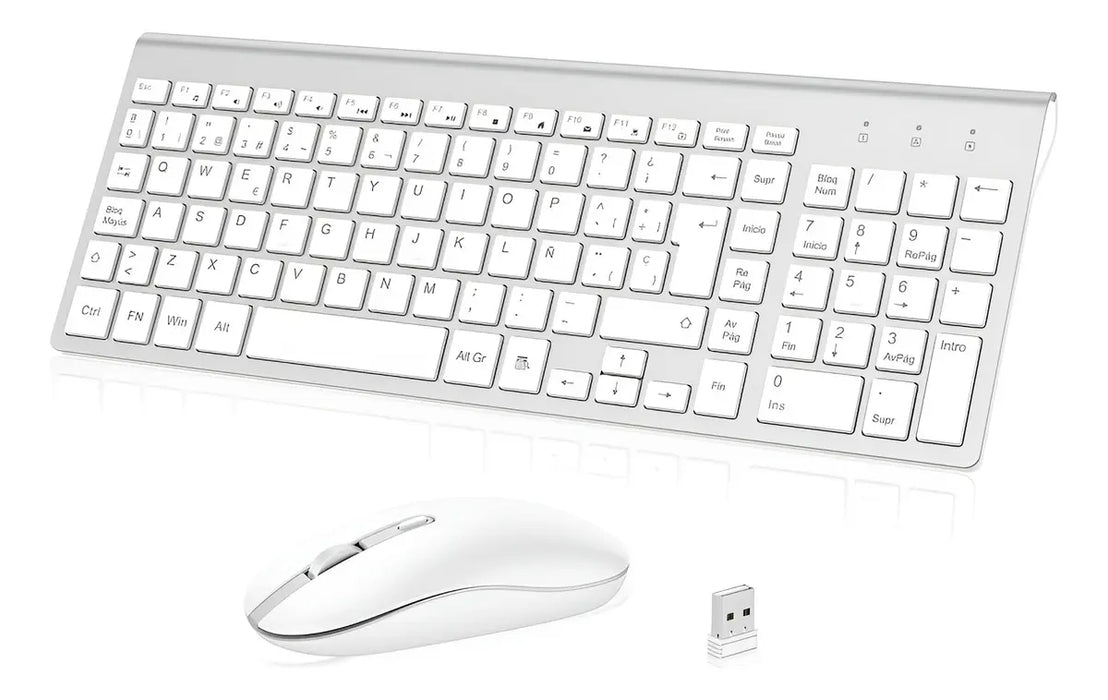 KIT TECLADO Y MOUSE INALAMBRICO SILENCIOSO 2.4G ESPAÑOL 2EN GRADO B