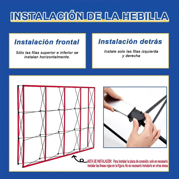 Banner Publicitario Plegable Telinida Hierro 230x380cm Portátil Exterior Grado B