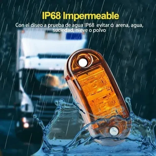 Paquete de 10 Luces Laterales LED de Marcador, Ámbar de 12V 9293