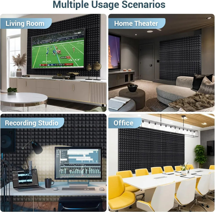 24 PANELES DE ESPUMA ACÚSTICA 30X30CM AISLANTE ACÚSTICO GRADO A