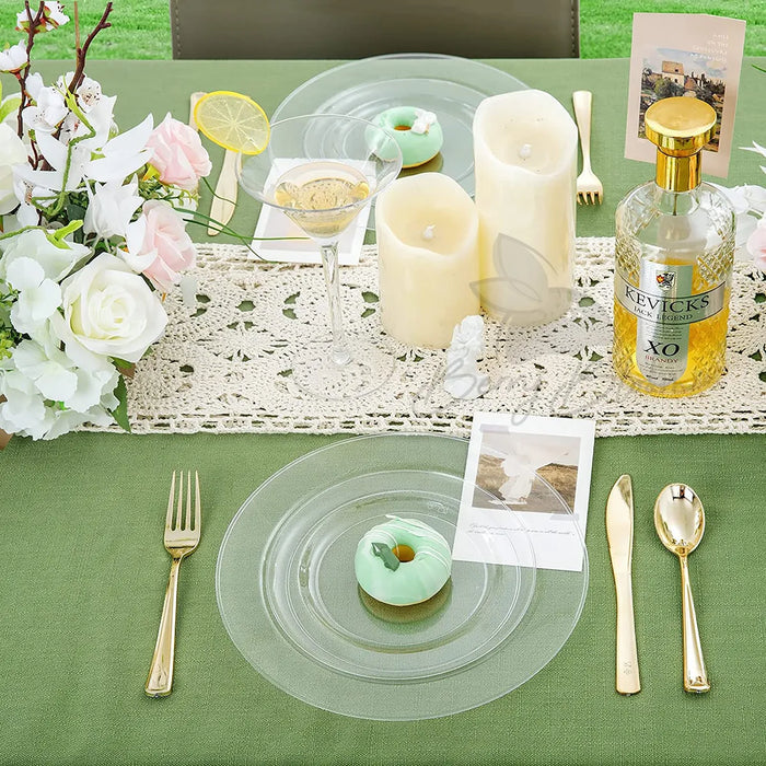 Platos Desechables Elegantes Vajilla Transparente 100 Piezas GRADO B