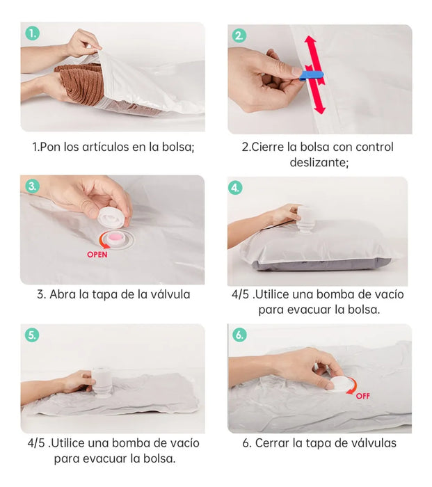 Bolsas De Almacenamiento Al Vacío Con Bomba Eléctrica 15pcs