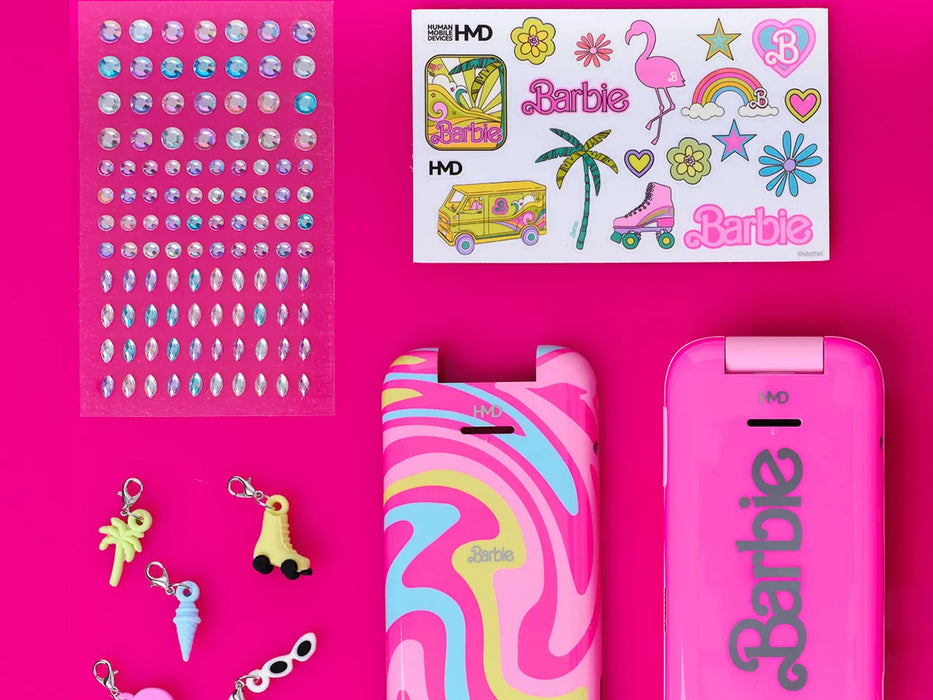 HMD BARBIE TELÉFONO FLIP ROSA CLARO 4G 128MB DESBLOQUEADO DUAL SIM 2 GRADO B