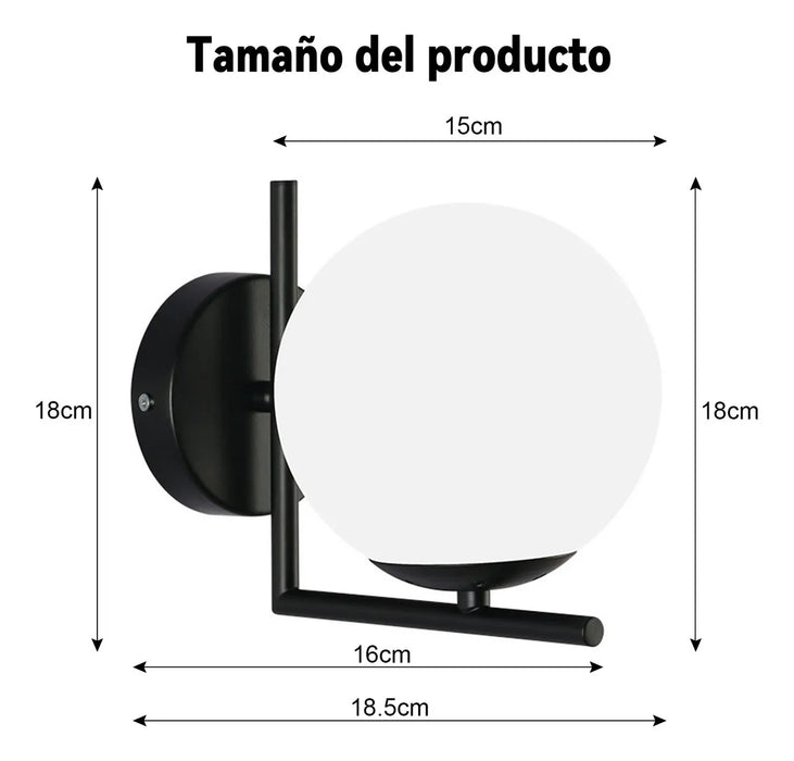 Lampara De Pared Moderna Escaleras Sala Dormitorios Led 60w Estructura Negro