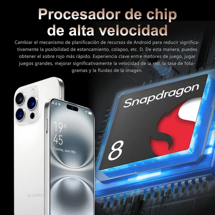 DUAL SIM I16 PRO MAX DESBLOQUEA 12GB RAM +512GB ROM 2025 EL MÃ¡S POPULAR TELÃ©FONO INTELIGENTE ANDROID 14 RED 5G ADMITE CONEXIÃ³N WIFI Y BLUETOOTH NEGRO GRADO B