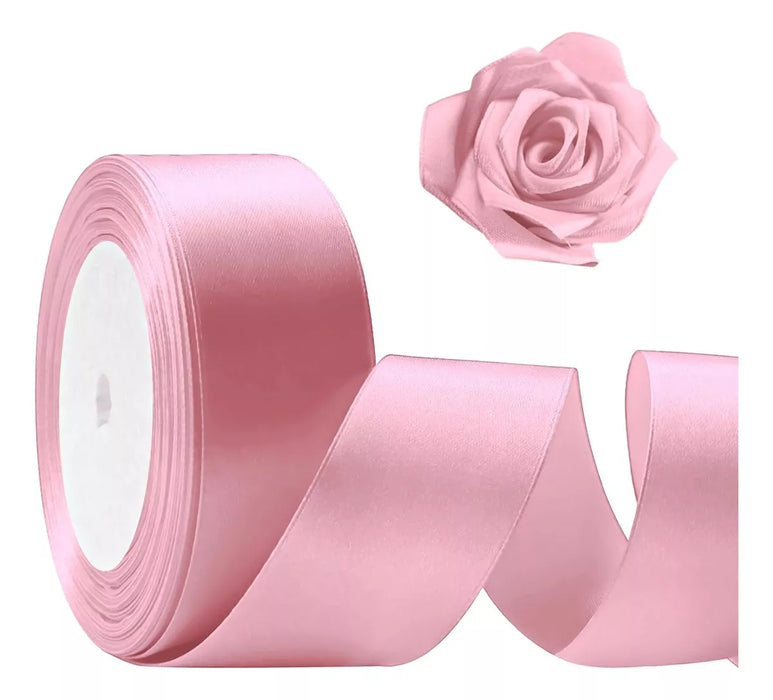 4 Rollos Listn Satinado Popotillo 38cm92m Con Tijeras Color 2 ROJO 2 ROSAS