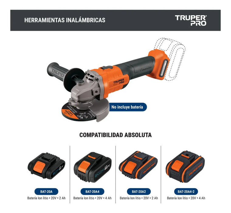 ESMERILADORA TRUPER ESMI-20A COLOR NARANJA GRADO A