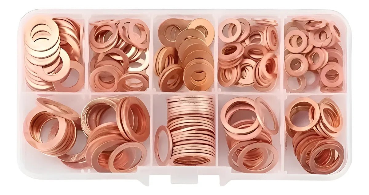 Juego 200 Arandelas Redondas De Cobre M5 M6 M8 M10 M12 M14 GRADOB